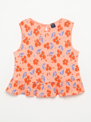 Blouse gaufrée sans manches