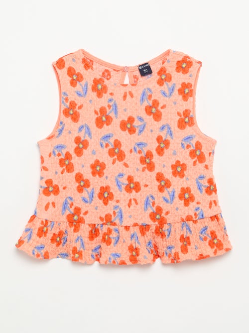 Blouse gaufrée sans manches - Kiabi