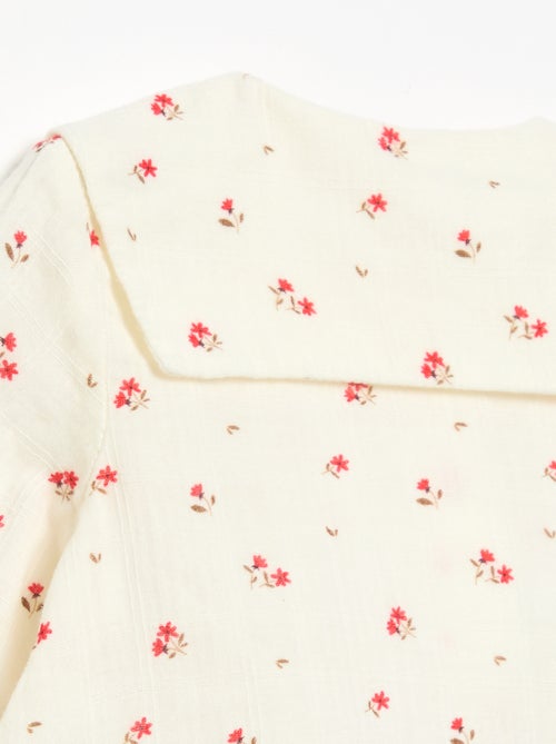 Blouse gaze de coton boutonné - Kiabi