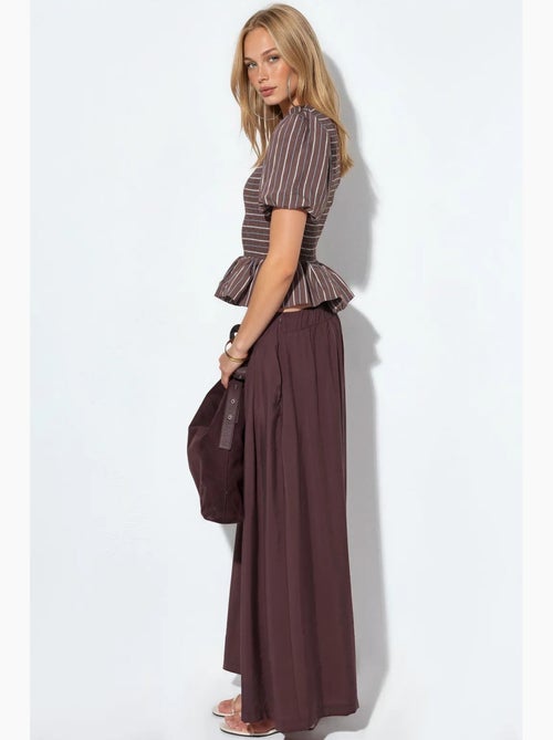 Blouse gestreept structuur met ruches busem - Kiabi Blouse gestreept structuur met ruches busem - Kiabi
