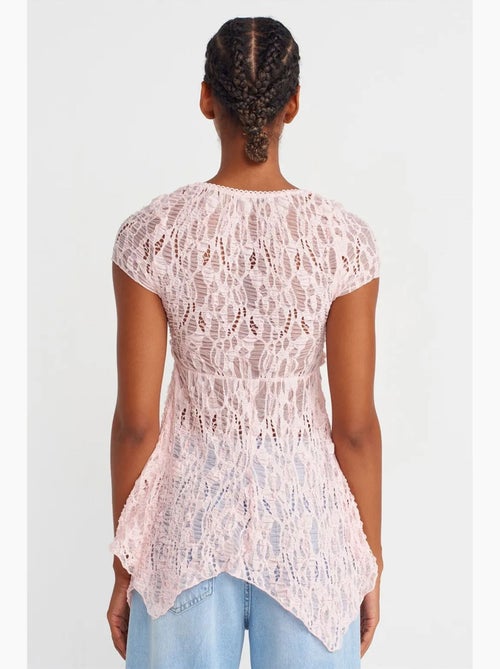 Blouse getailleerd kant vierkante hals dilvin - Kiabi