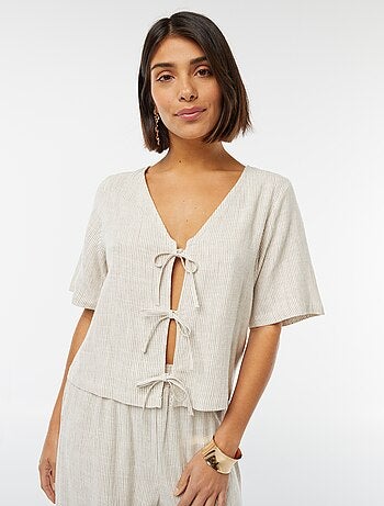 Blouse gilet avec nœuds