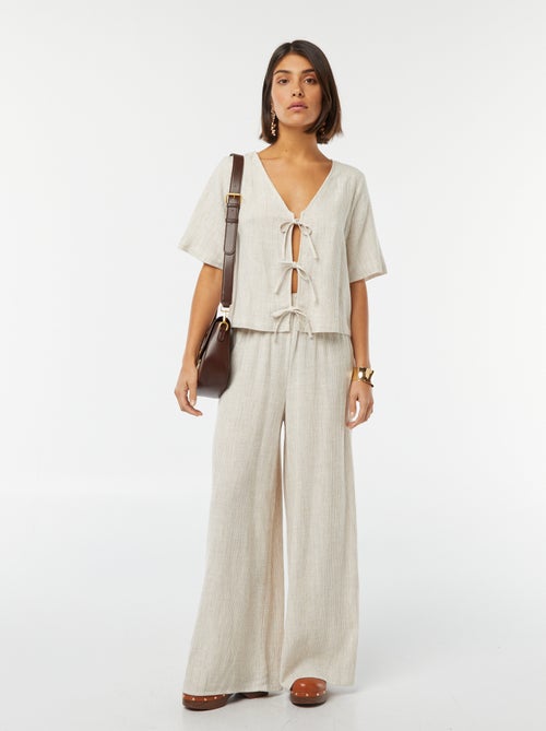 Blouse gilet avec nœuds - Kiabi