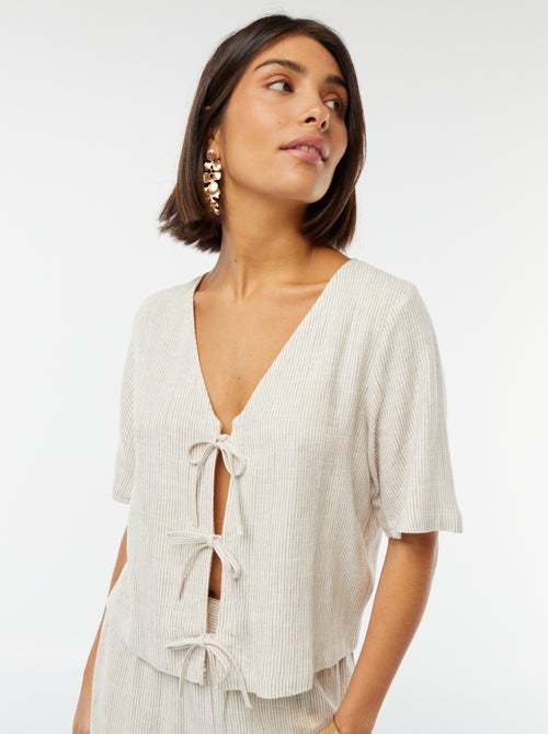 Blouse gilet avec nœuds - Kiabi