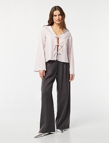 Blouse gilet rayée avec liens à nouer