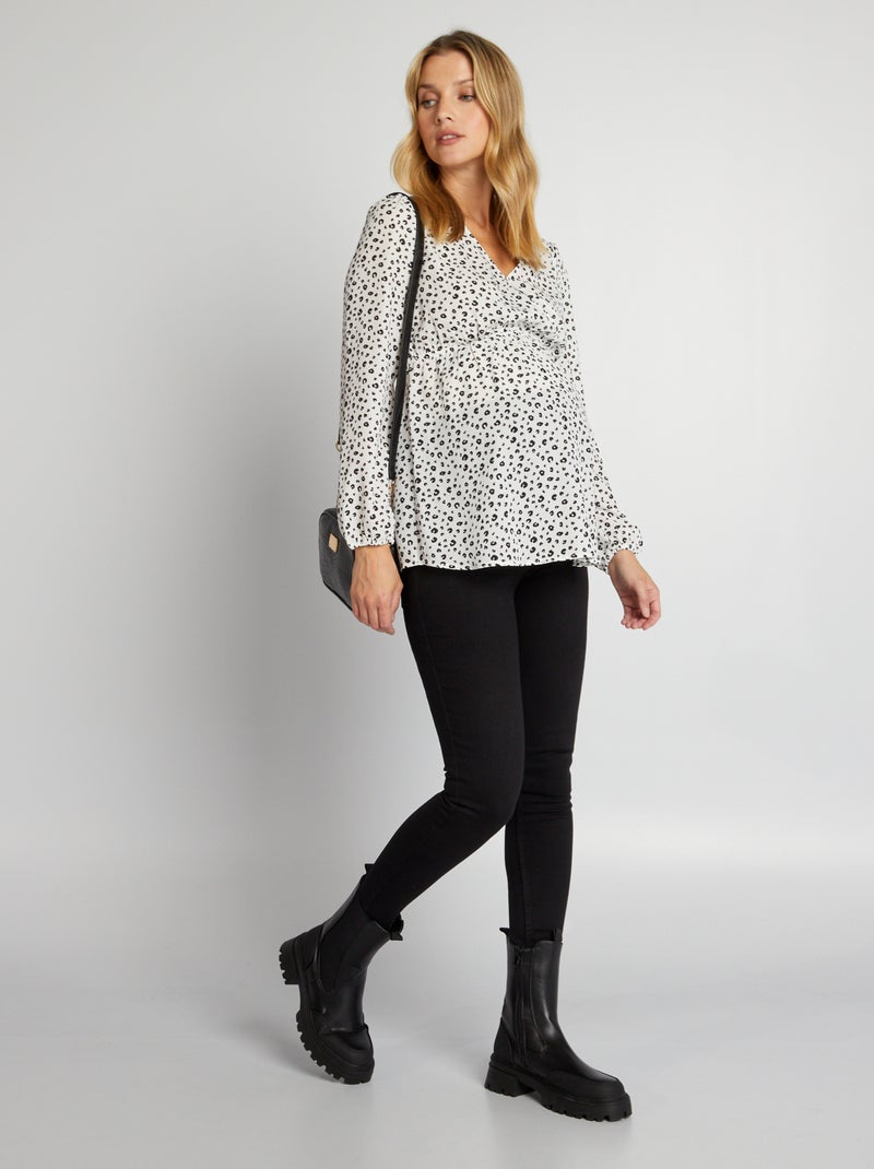 Blouse grossesse imprimée Blanc tacheté - Kiabi