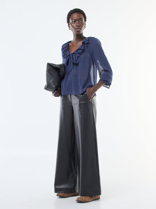 Blouse in ruiterstijl van doorschijnende voile - Kiabi