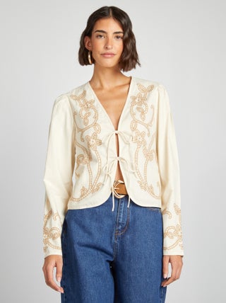Blouse kimono brodé