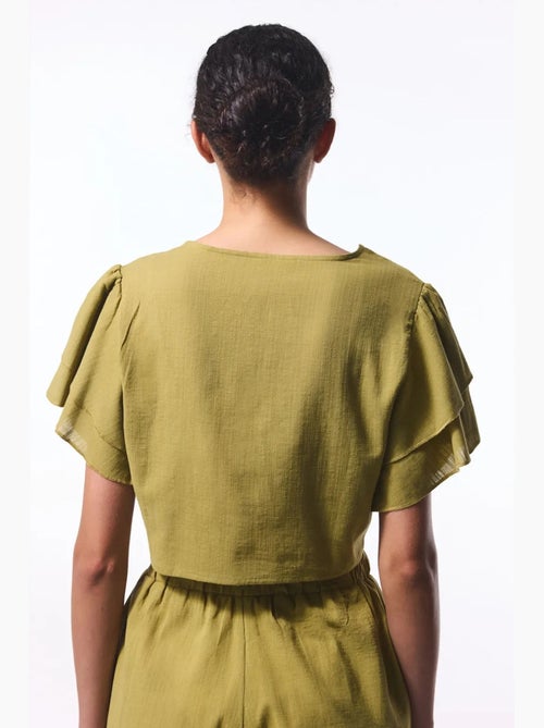 Blouse kort met strikdetail penti - Kiabi