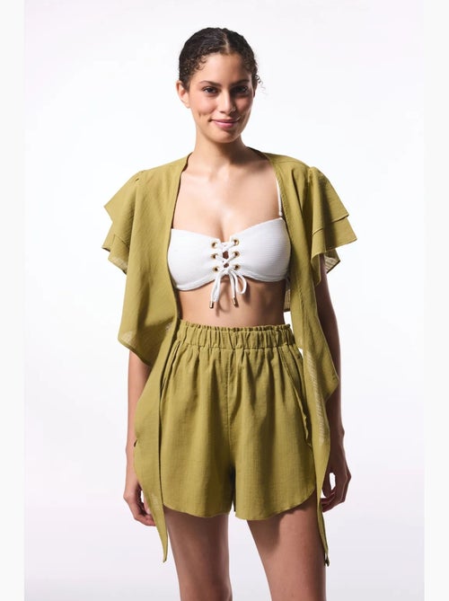 Blouse kort met strikdetail penti - Kiabi