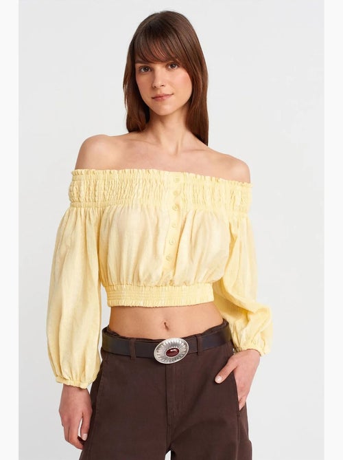 Blouse kort off shoulder dilvin - Kiabi
