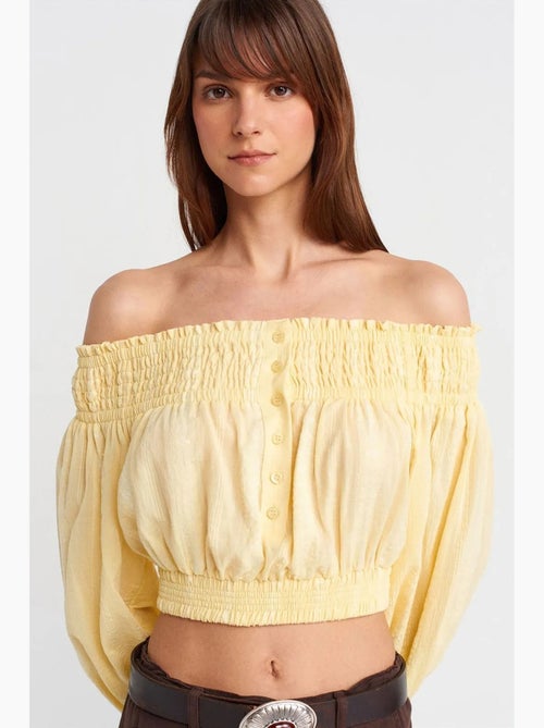 Blouse kort off shoulder dilvin - Kiabi