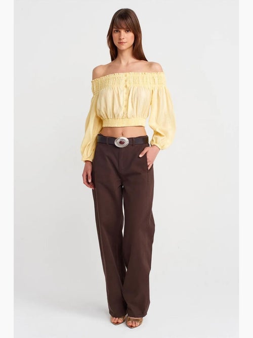 Blouse kort off shoulder dilvin - Kiabi
