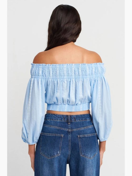 Blouse kort off shoulder dilvin - Kiabi Blouse kort off shoulder dilvin - Kiabi