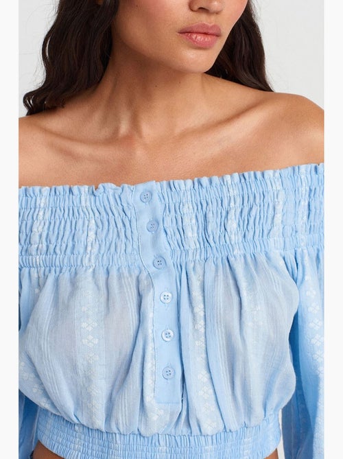 Blouse kort off shoulder dilvin - Kiabi Blouse kort off shoulder dilvin - Kiabi