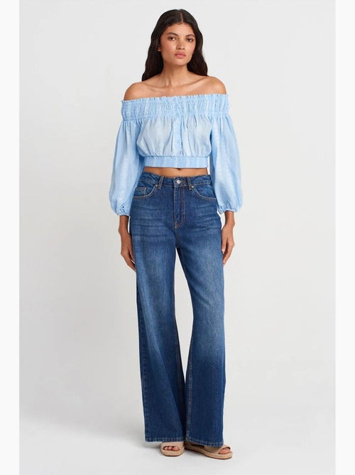 Blouse kort off shoulder dilvin - Kiabi Blouse kort off shoulder dilvin - Kiabi