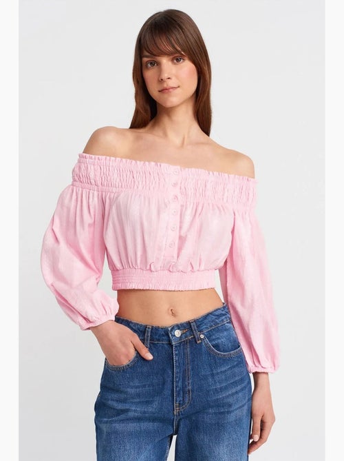 Blouse kort off shoulder dilvin - Kiabi