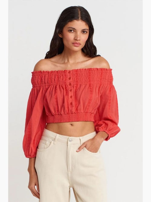 Blouse kort off shoulder dilvin - Kiabi