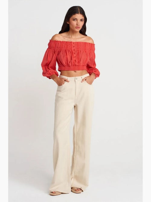 Blouse kort off shoulder dilvin - Kiabi