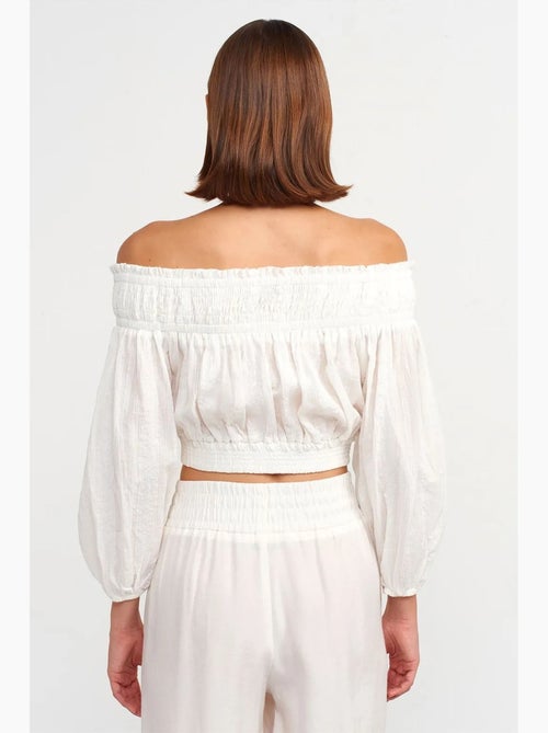 Blouse kort off shoulder dilvin - Kiabi