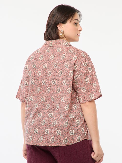 Blouse légère à manches courtes avec motif - Kiabi