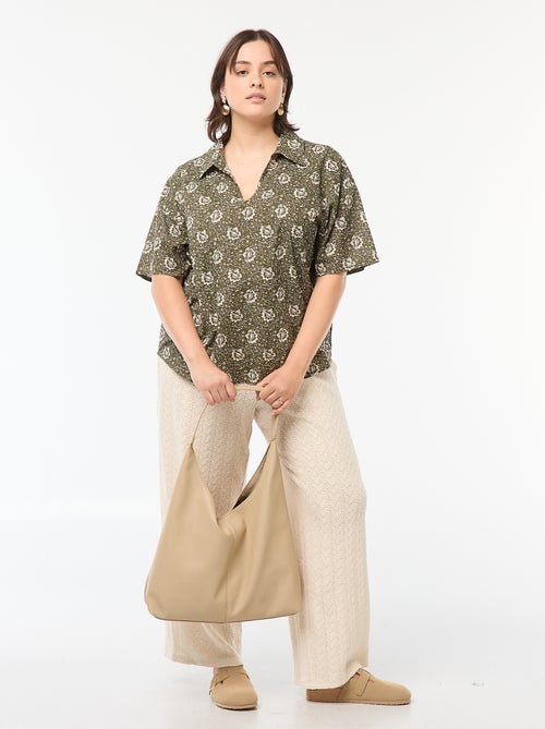 Blouse légère à manches courtes avec motif - Kiabi