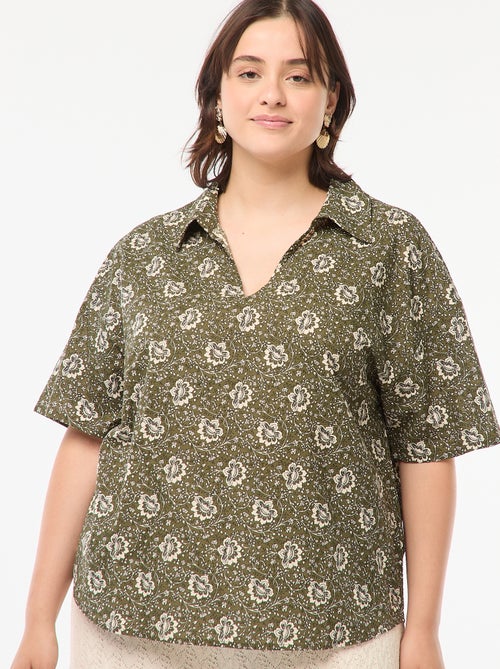 Blouse légère à manches courtes avec motif - Kiabi