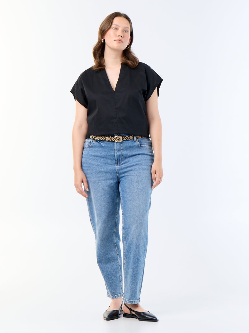 Blouse légère à manches courtes Noir - Kiabi