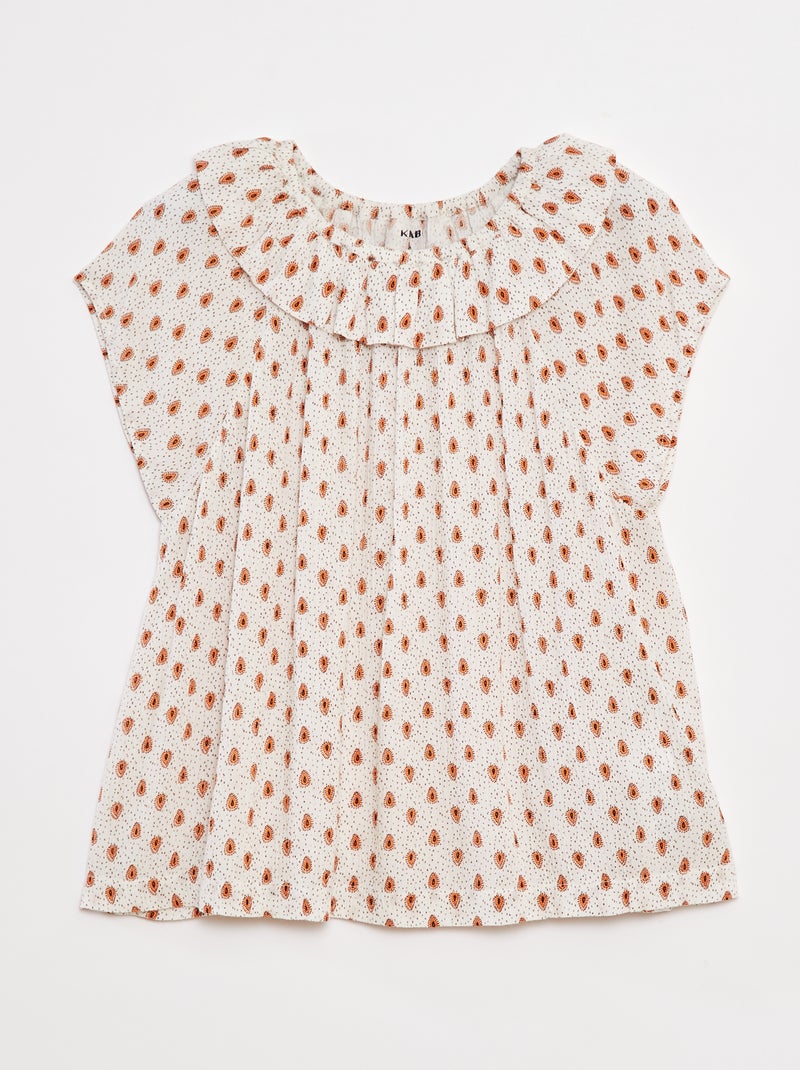 Blouse légère sans manches unie Blanc - Kiabi
