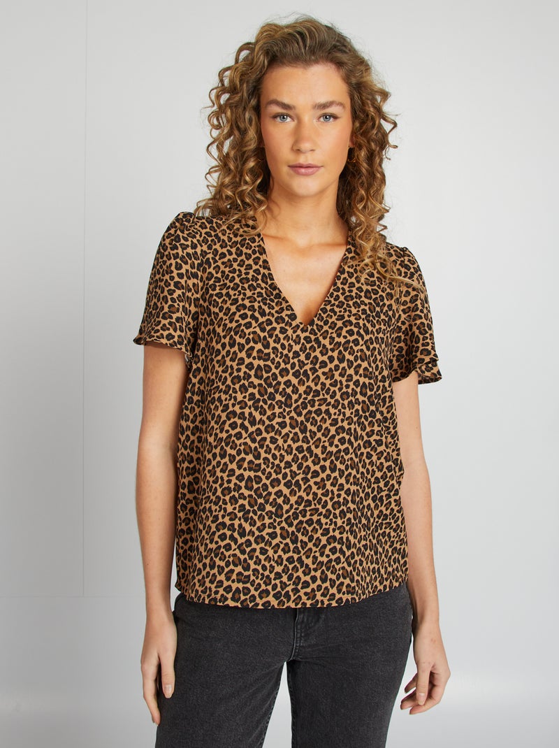 Blouse légère volante Léopard - Kiabi