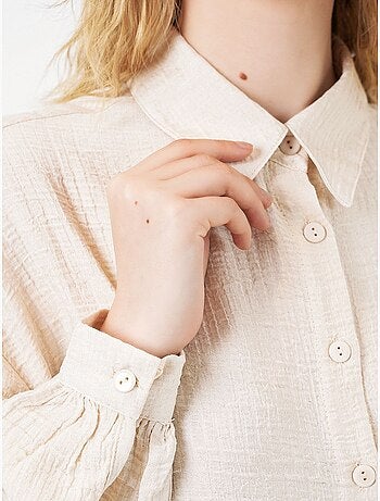 Blouse longue oversize texturée avec col chemise bdart