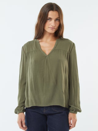 Blouse maille crêpe avec bord ajouré