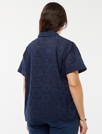 Blouse manches courtes avec broderies anglaises