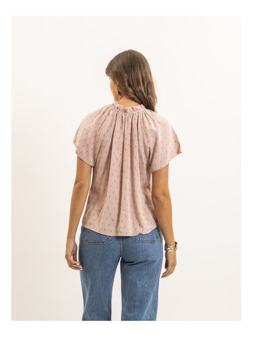 Blouse manches courtes motifs lurex FIKOL - Kiabi