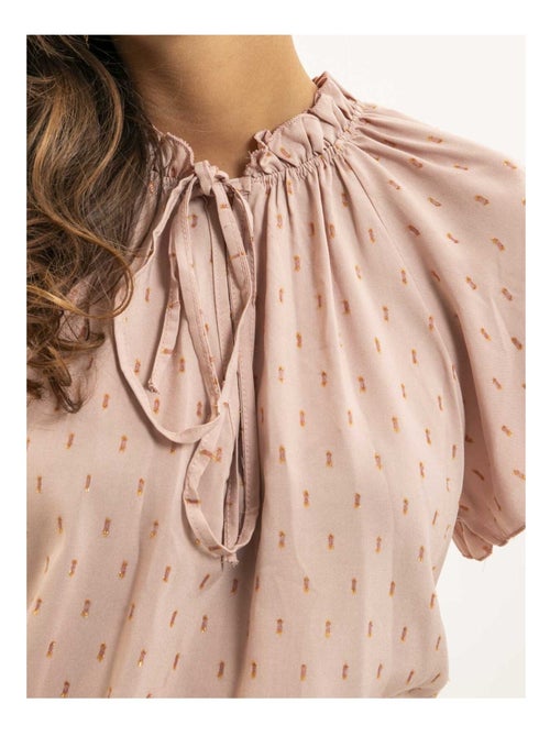 Blouse manches courtes motifs lurex FIKOL - Kiabi