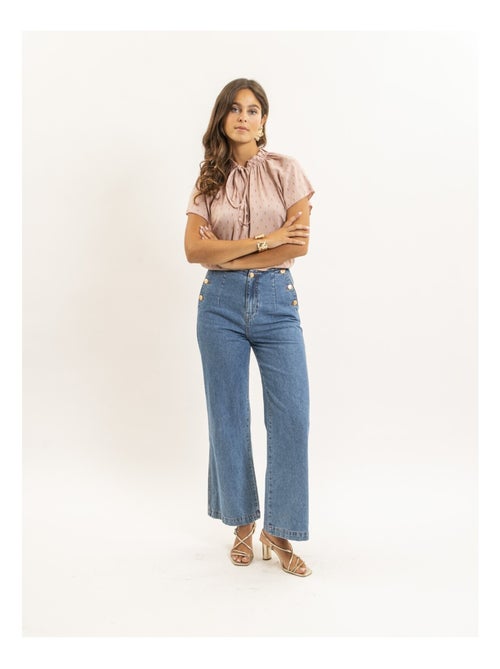 Blouse manches courtes motifs lurex FIKOL - Kiabi