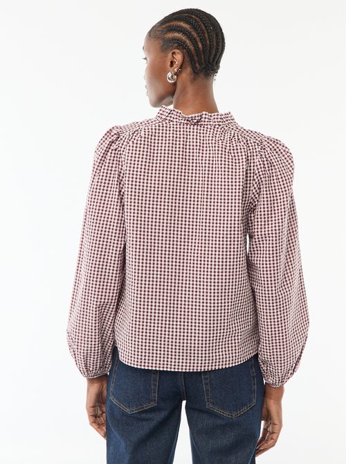 Blouse manches longues à carreaux - Kiabi Blouse manches longues à carreaux - Kiabi