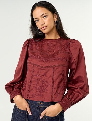 Blouse manches longues avec broderies