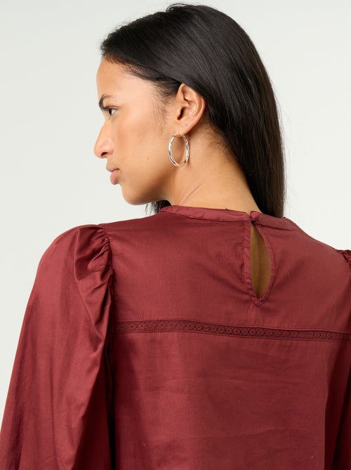 Blouse manches longues avec broderies - Kiabi Blouse manches longues avec broderies - Kiabi