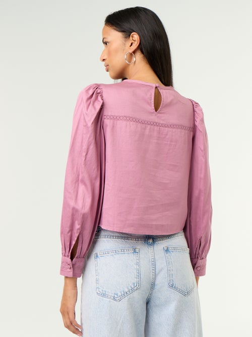 Blouse manches longues avec broderies - Kiabi Blouse manches longues avec broderies - Kiabi