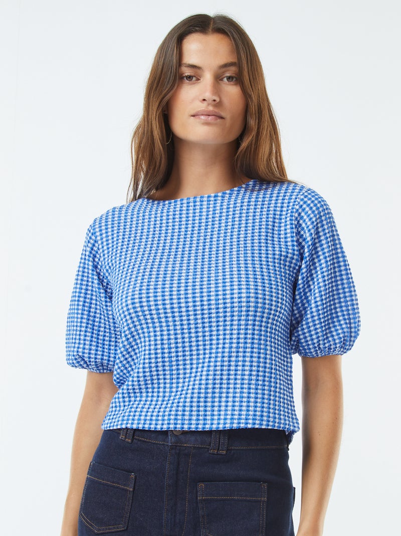 Blouse met aantrekkoordje Blauw - Kiabi