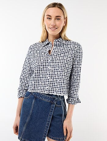 Blouse met all-over borduursels