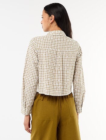 Blouse met all-over borduursels