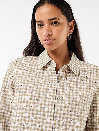 Blouse met all-over borduursels