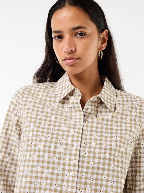 Blouse met all-over borduursels - Kiabi