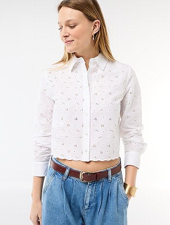 Blouse met all-over borduursels