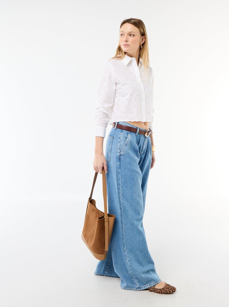 Blouse met all-over borduursels Wit - Kiabi