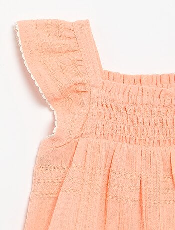 Blouse met bandjes van dobby