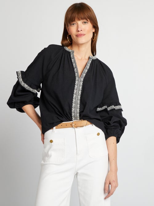 Blouse met borduursel - Kiabi
