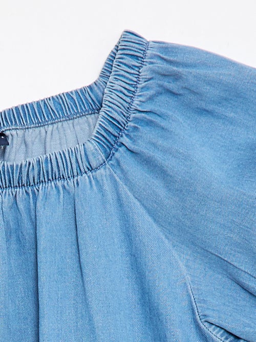 Blouse met elastische hals en mouwboorden - Collectie gemakkelijk aan te trekken - Kiabi